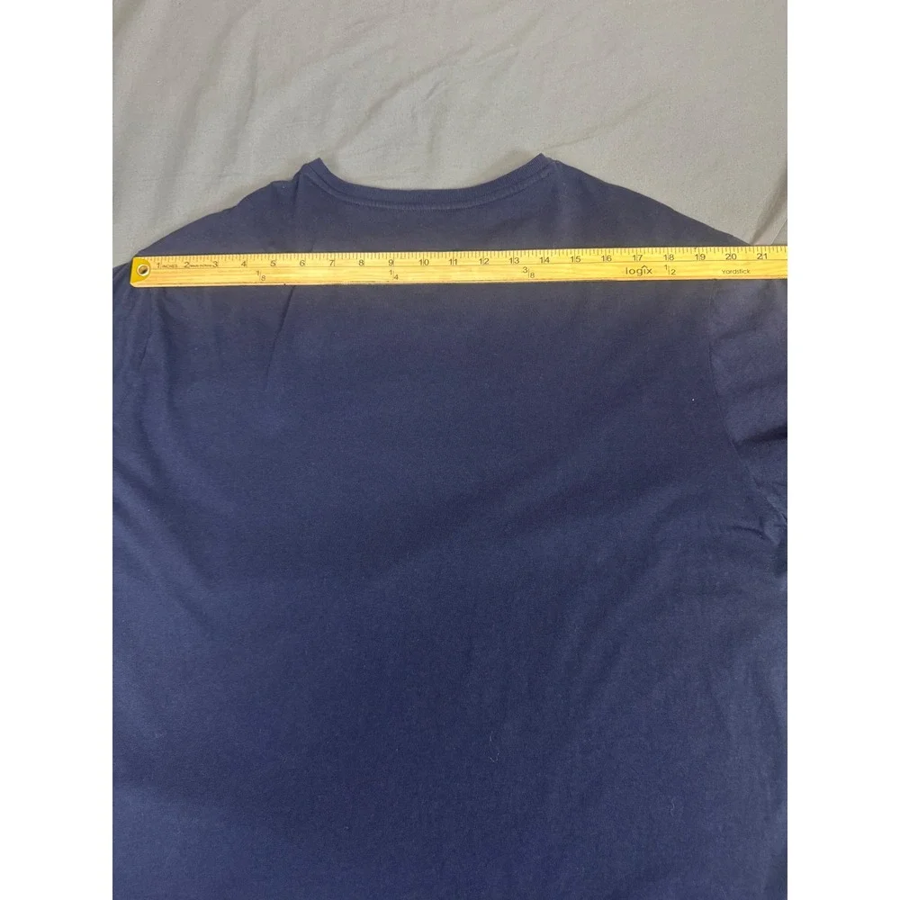 Polo Ralph Lauren Mens V-Neck T-Shirt Navy Blue Red Pony Logo XL Cotton Tee